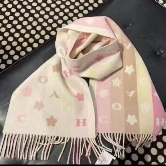 Coach Stars Striped Print Muffler Scarf - Picture 1 of 10